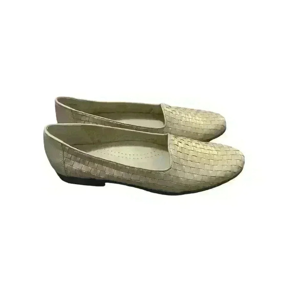 TROTTERS Womens Bone Off White Cream Basket Woven Loafer Flats 10. - Picture 1 of 4